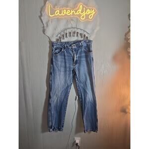 Rustler Mens Size 36x32 36 Stone Wash Faded Straight Leg Denim Blue Jeans